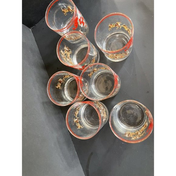 VTG Lord & Taylor Tumblers 'Santa On Bicycle With Reindeer' - Ceraglass-  7 - Picture 8 of 12